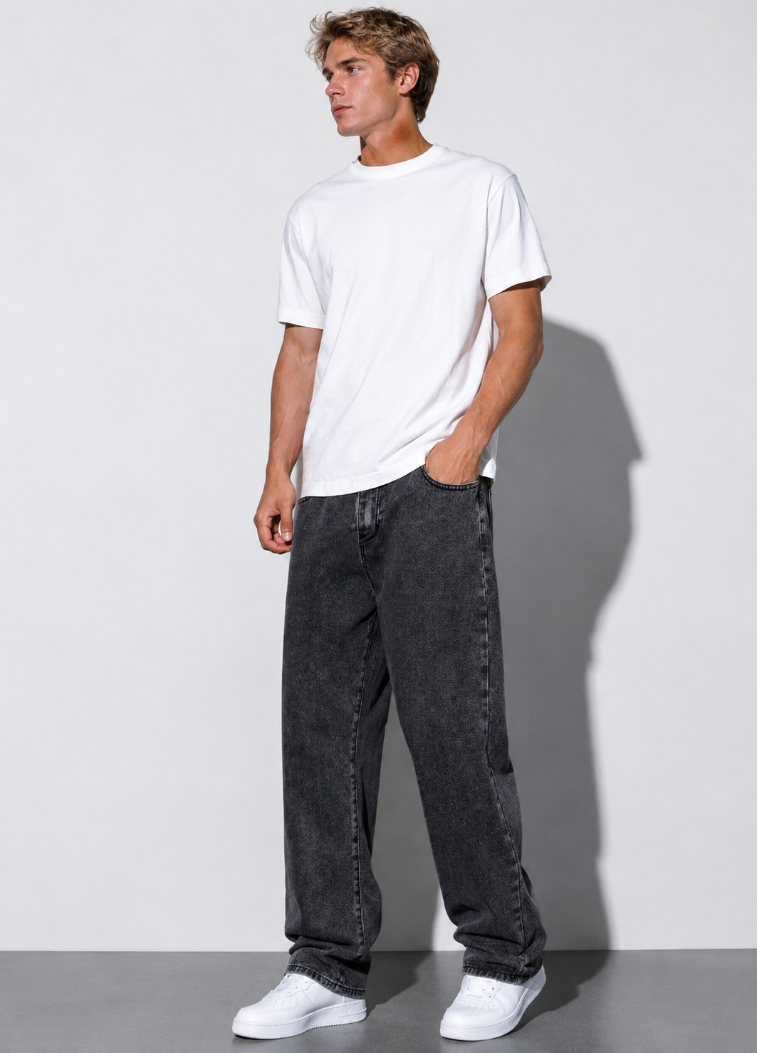 Oslo - Grey Spectrum Loose Straight Fit Jeans