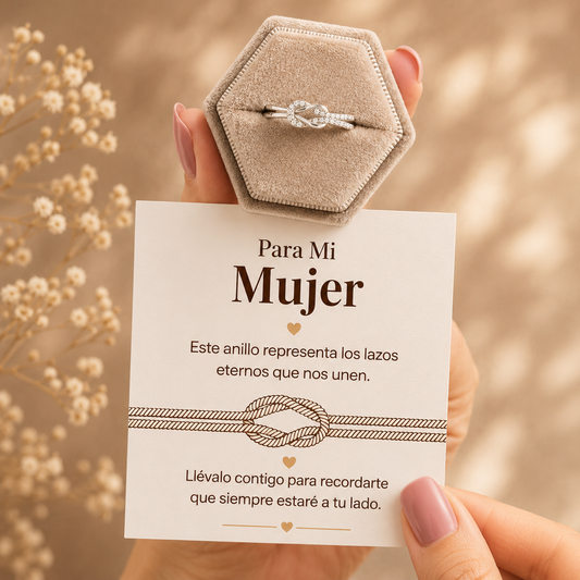 Anillo ajustable con nudo infinito - Para mi mujer - Los lazos eternos