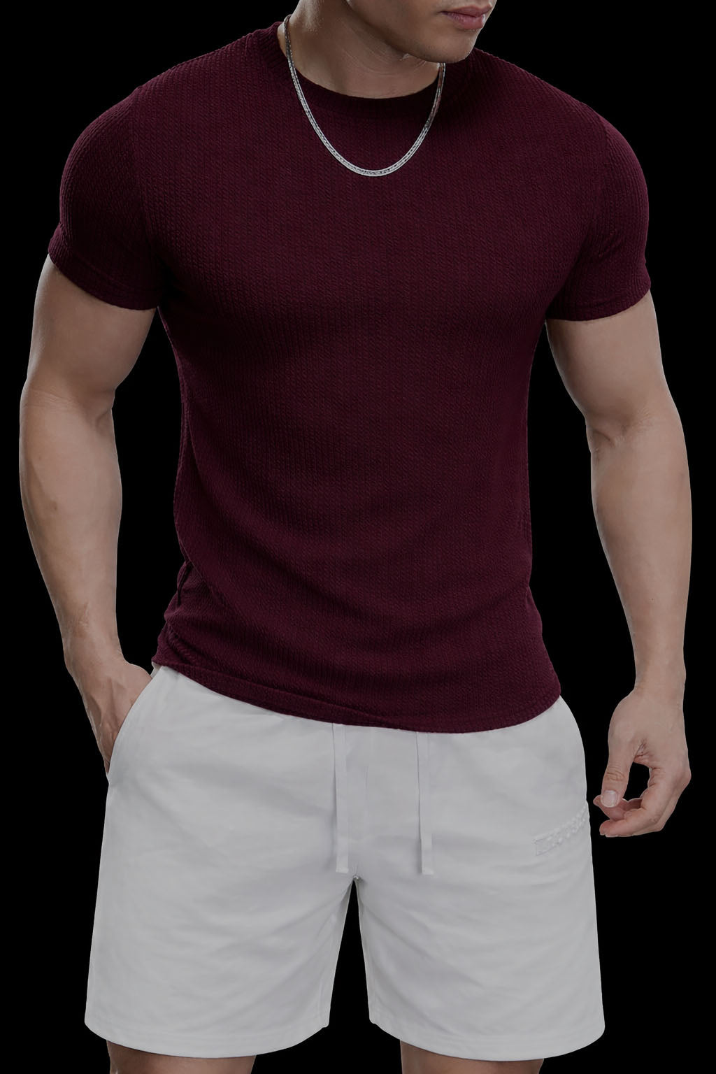 Harlem - Camiseta de cuello redondo con textura de alta calidad