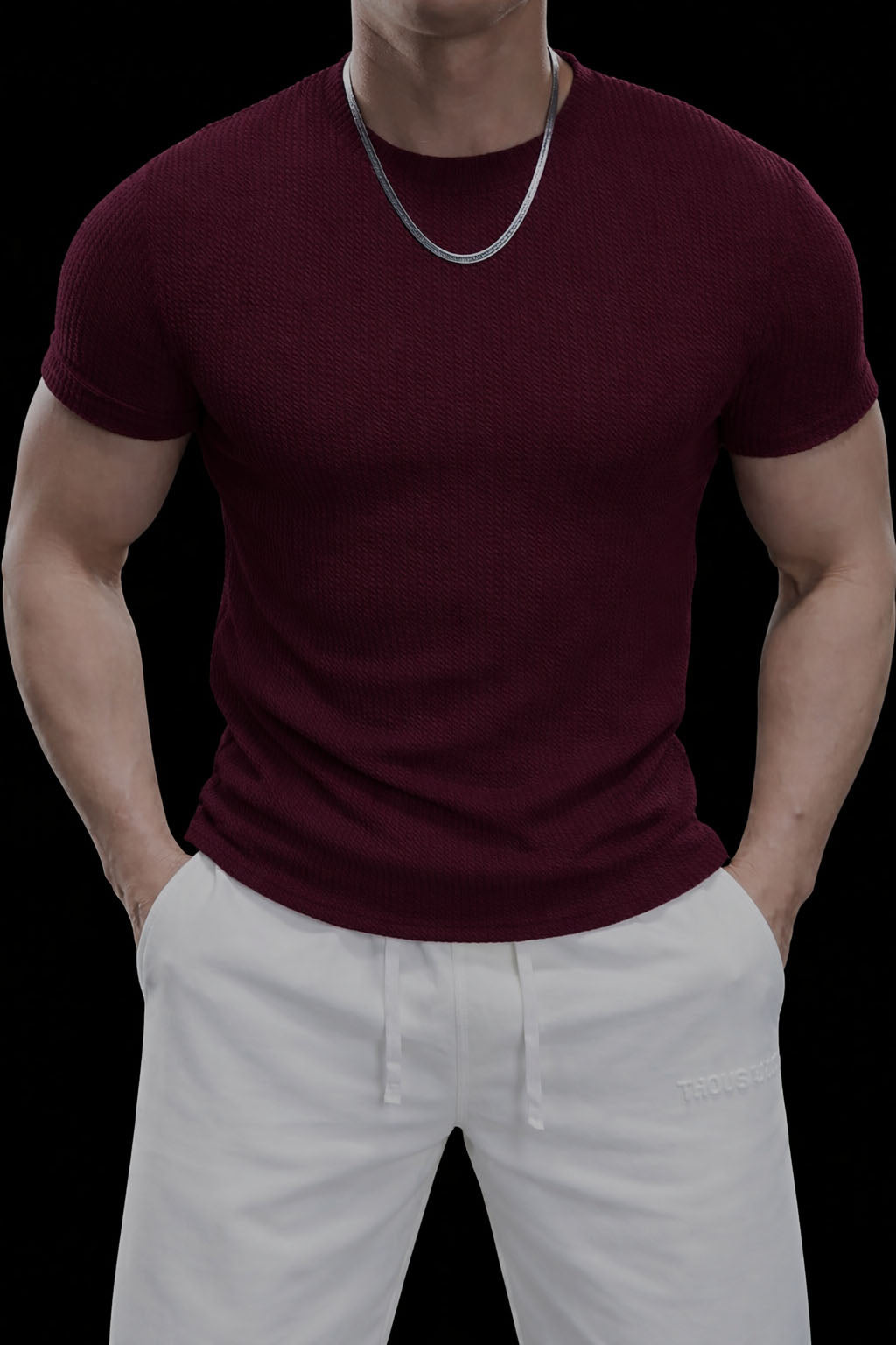 Harlem - Camiseta de cuello redondo con textura de alta calidad