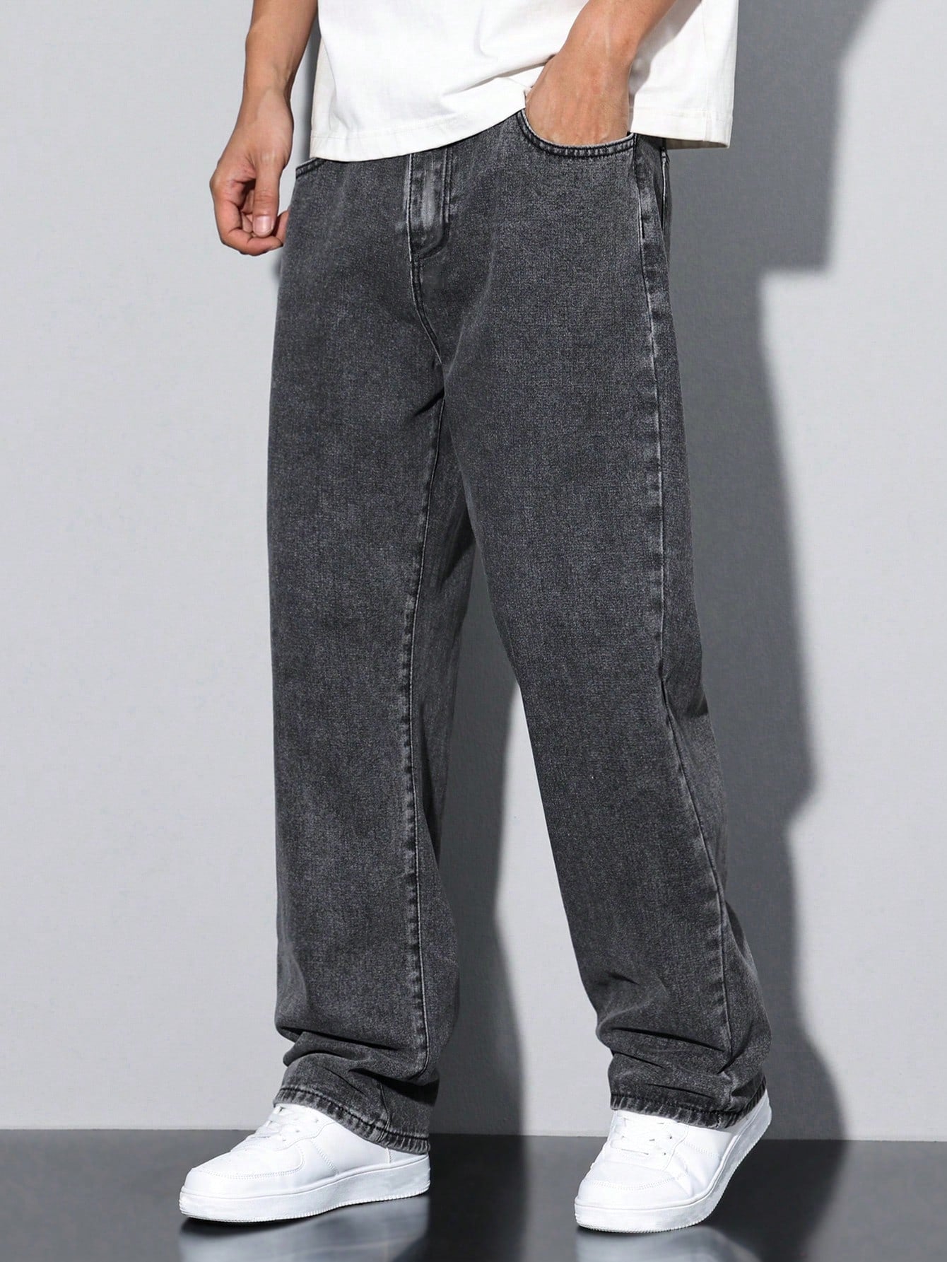 Oslo - Grey Spectrum Loose Straight Fit Jeans