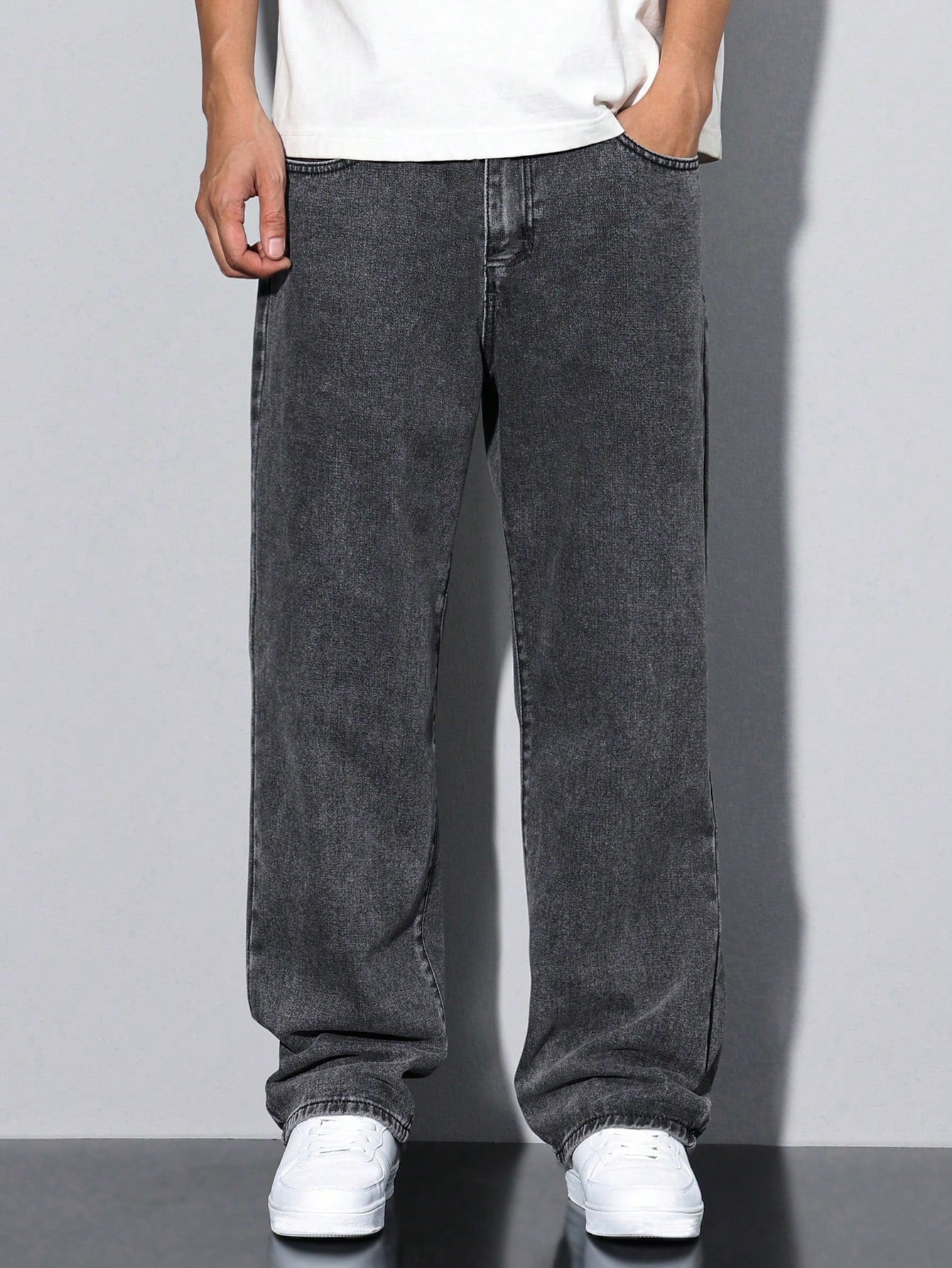 Oslo - Grey Spectrum Loose Straight Fit Jeans