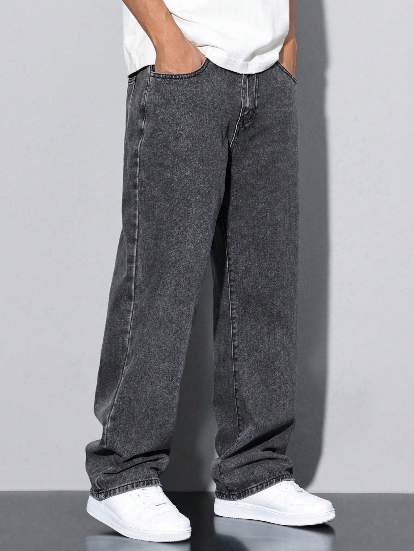 Oslo - Grey Spectrum Loose Straight Fit Jeans