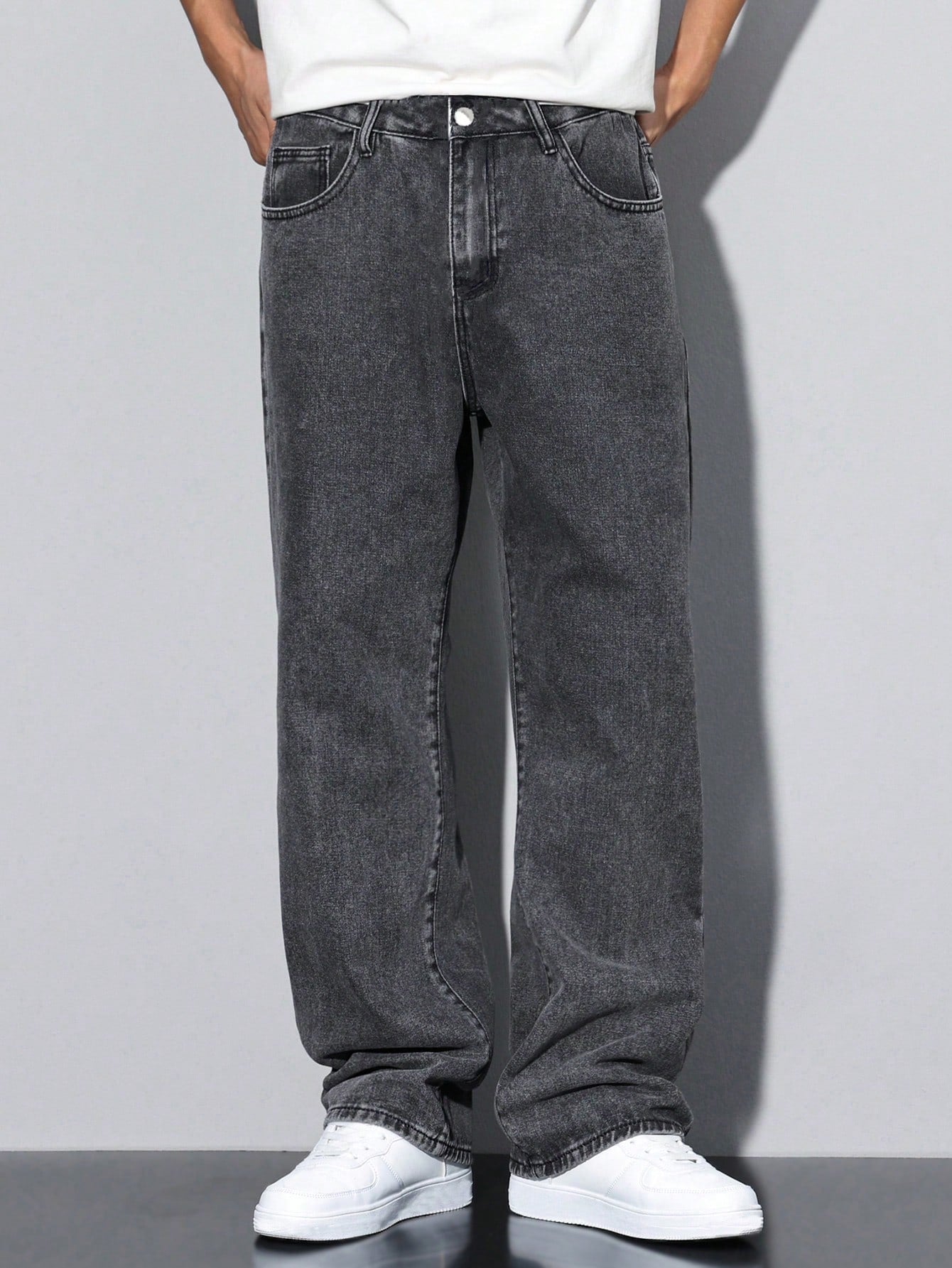 Oslo - Grey Spectrum Loose Straight Fit Jeans