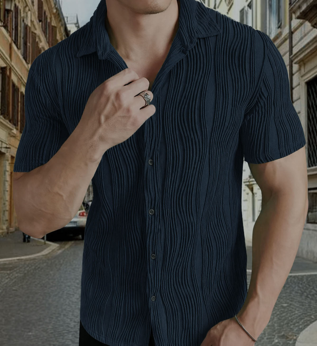 Verona - Camisa de punto fino y corte entallado