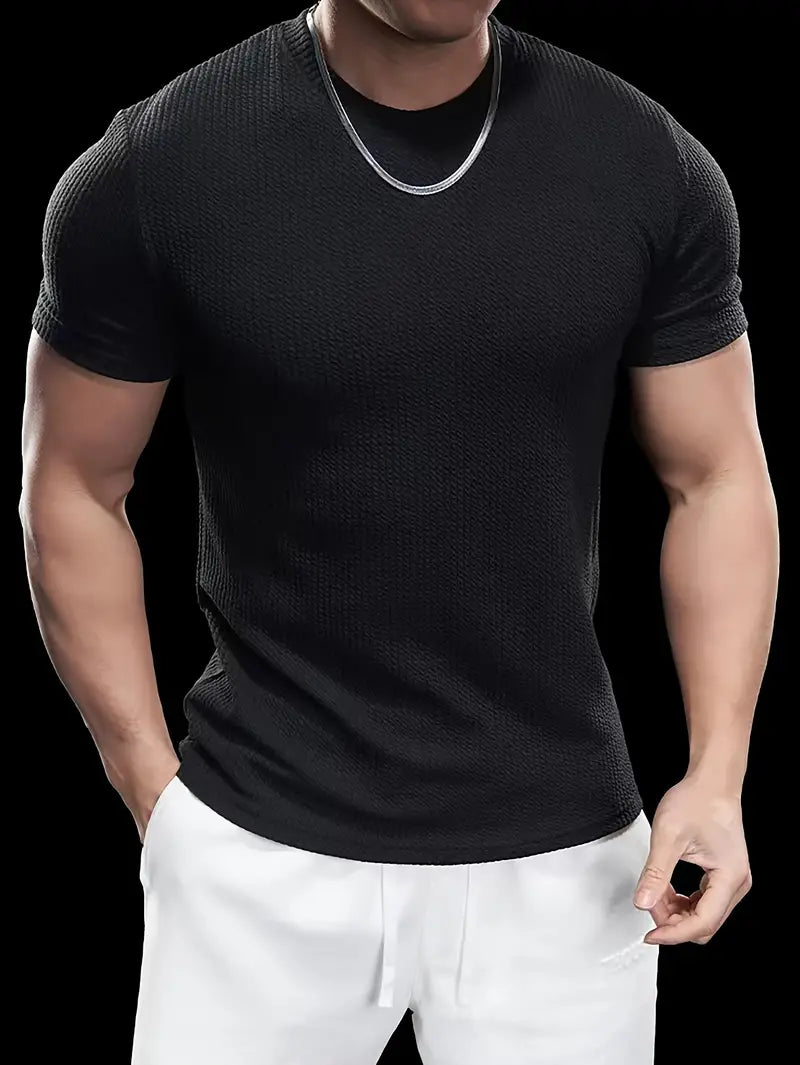Harlem - Camiseta de cuello redondo con textura de alta calidad