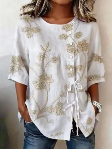 Celestina | Blusa elegante con estampado floral
