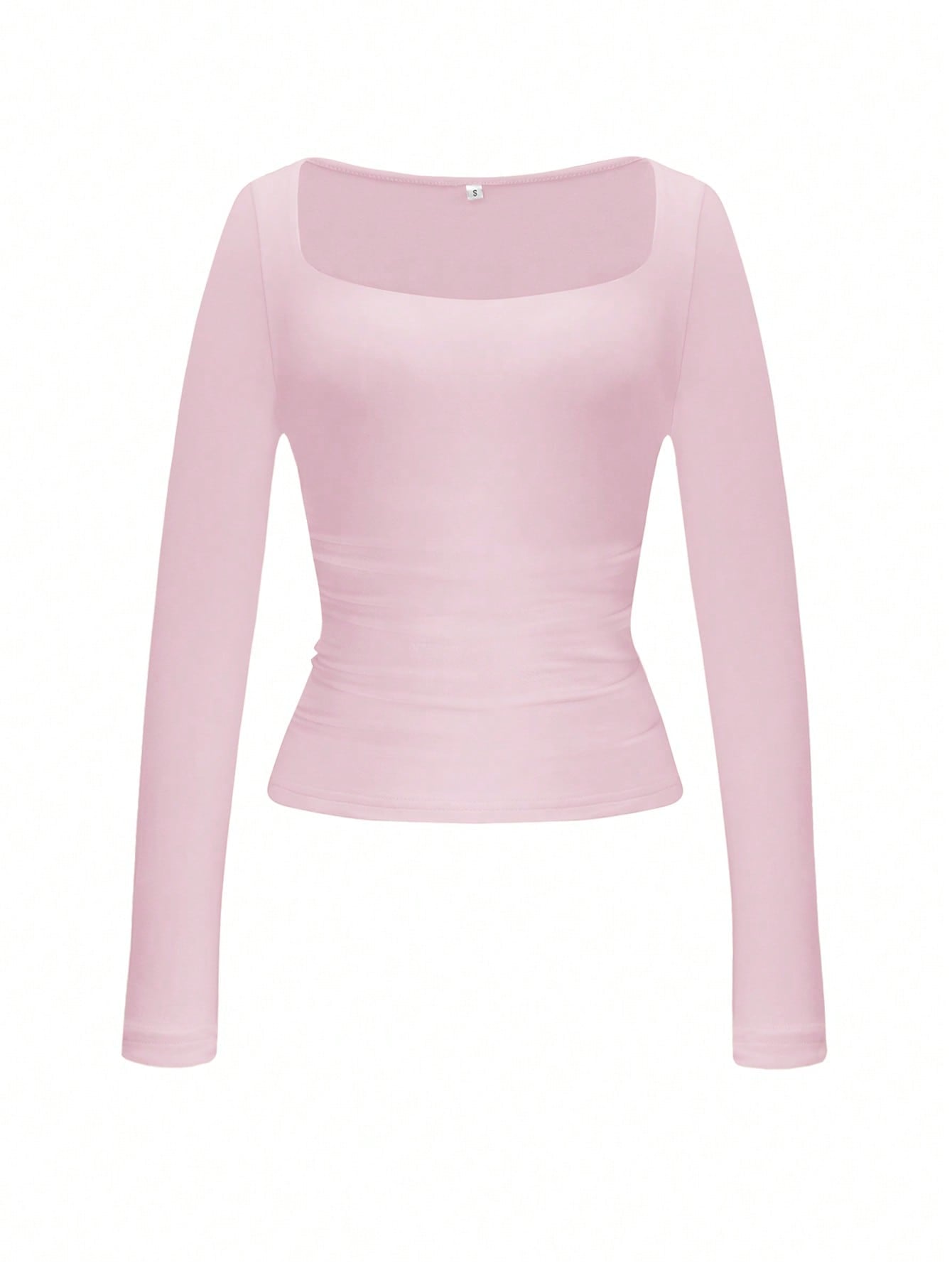 Alba - Camiseta de cuello cuadrado y manga larga
