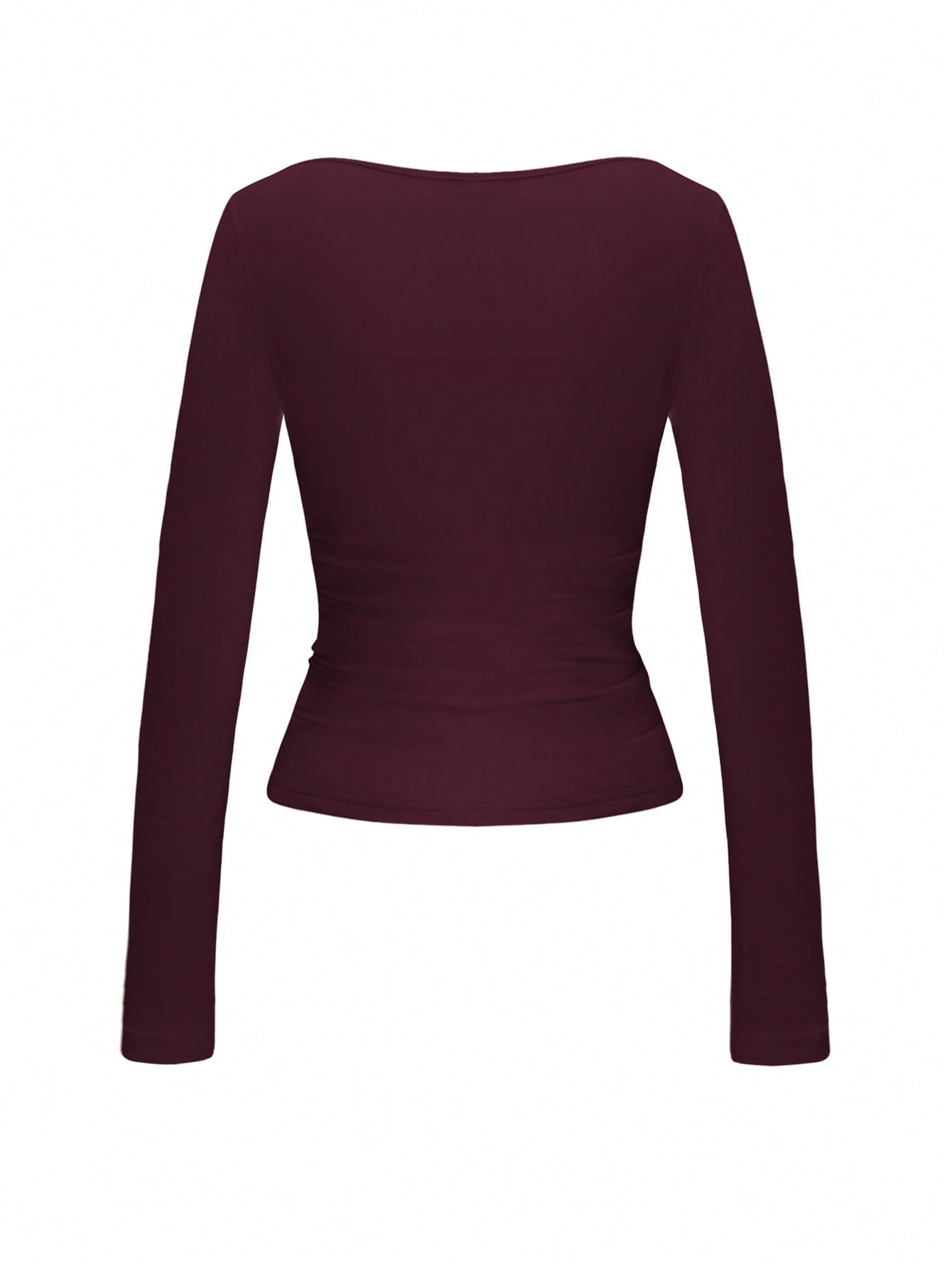 Alba - Camiseta de cuello cuadrado y manga larga
