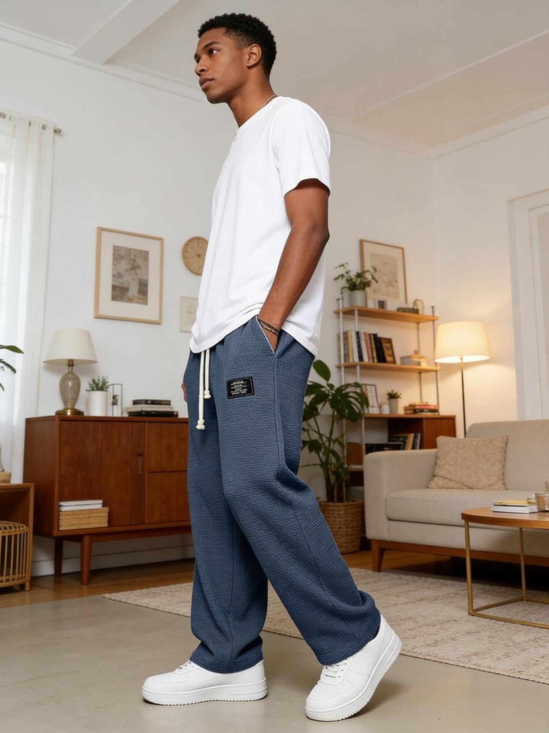 Hudson - Pantalones de punto gofre para hombres